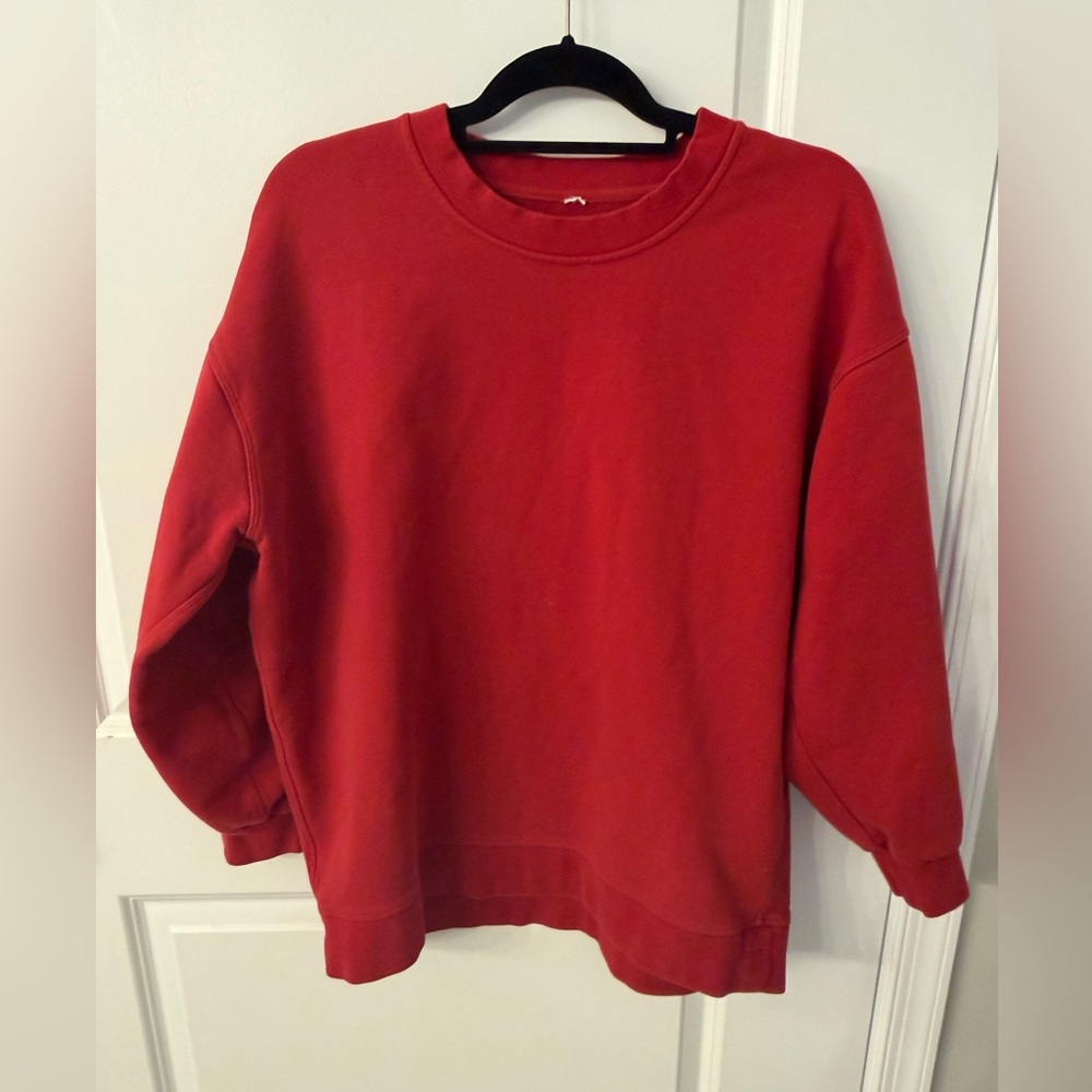 lululemon athletica Red Crewneck Sweatshirt